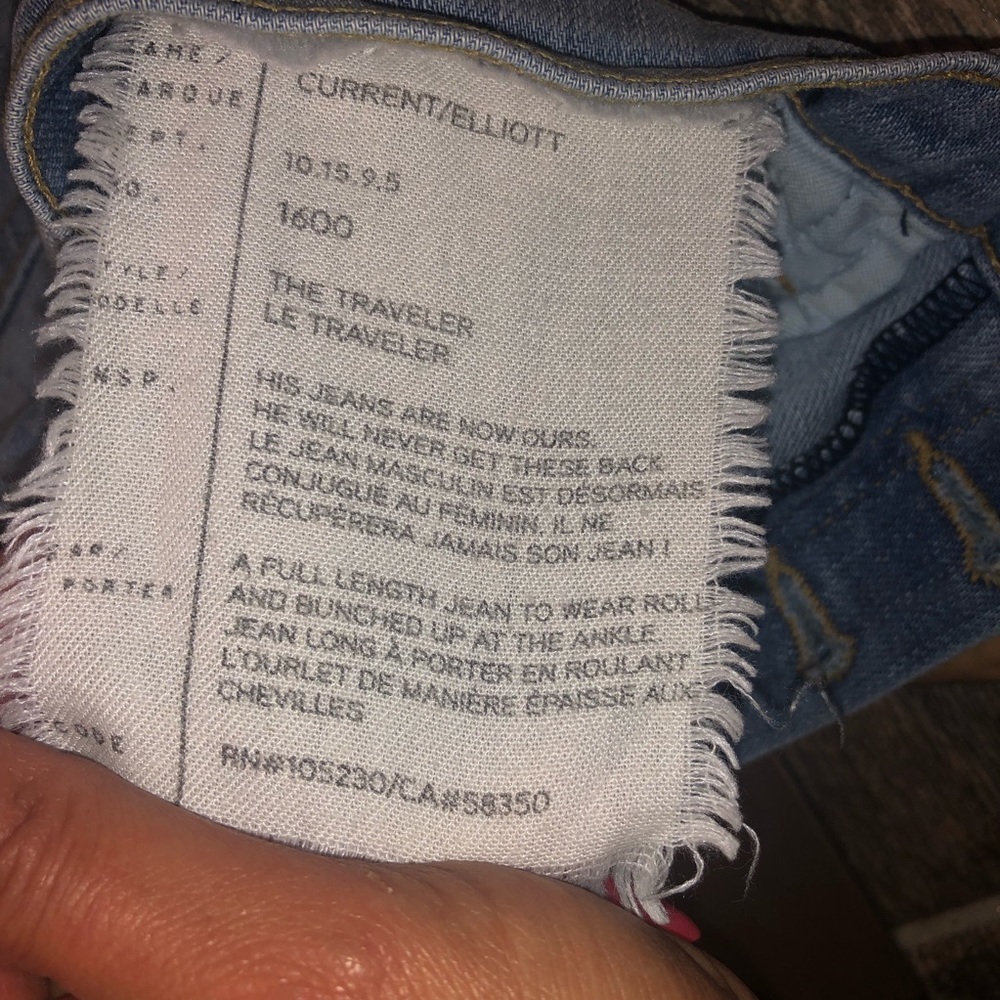 Current/Elliott Button Fly Distressed Shorts Sz 0 - image 6